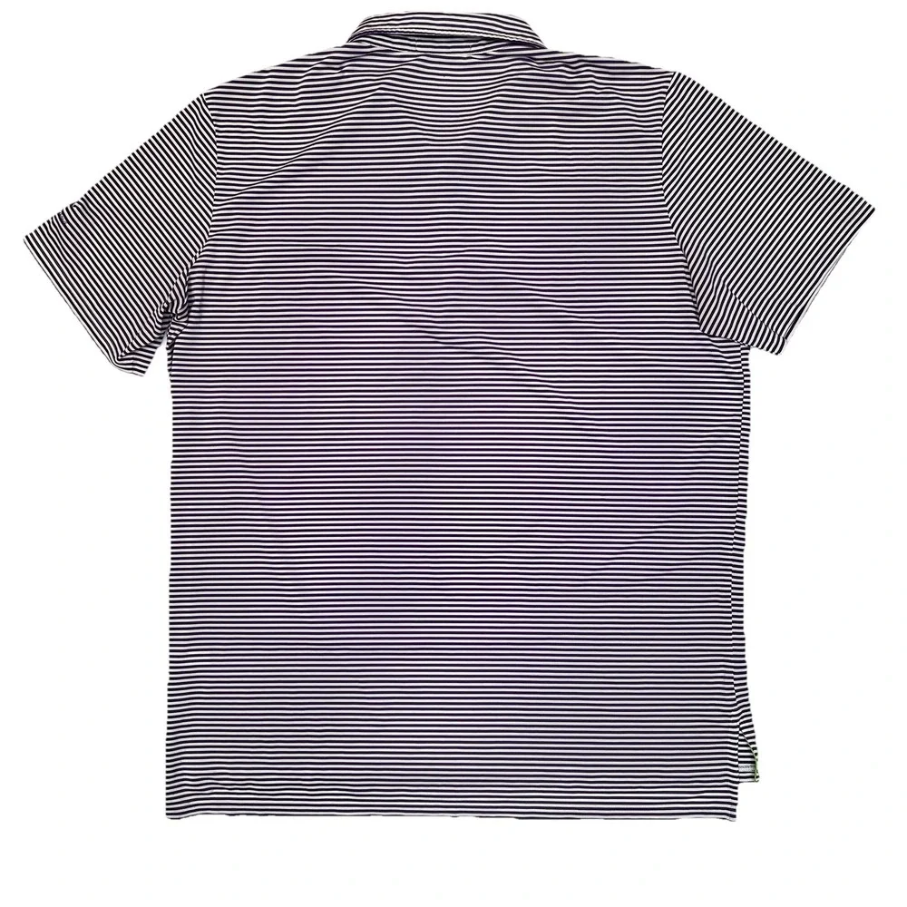 RLX Ralph Lauren Mens XL Purple/White Striped Wicking Lightweight Golf Polo